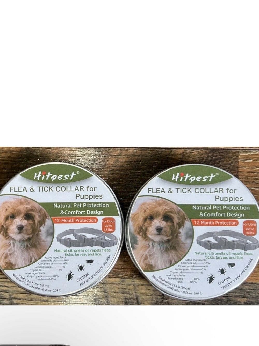 2X Hitpest Waterproof Long Lasting Flea/Tick Collar For Puppies & Dogs 18lbs 2pk